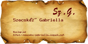 Szecskó Gabriella névjegykártya